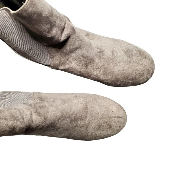 Charlotte Russe Gray Ankle Suede Platform Boots - Picture 6 of 6